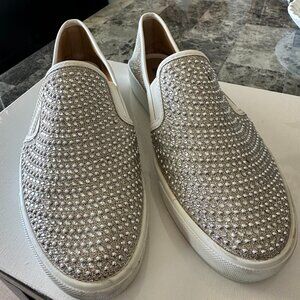 INC Silver beaded shoes